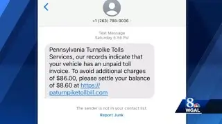 Text message claims you have an unpaid Pennsylvania Turnpike toll. Is it legit?