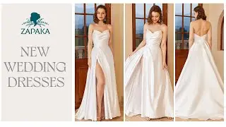 ZAPAKA 2022 White Satin Sweetheart Wedding Dress with Slit High Quality