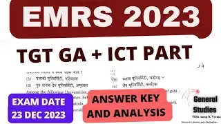 EMRS TGT 2023 | ANSWER KEY | GA + ICT PART | EXAM DATE : 23 DEC 2023