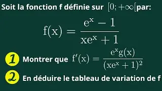 Comment dresser le tableau de variation d'une fonction en passant par une fonction auxiliaire. TS