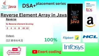 Reverse Array elements in java Array (Java tutorial) Placement seriese for beginners 2023