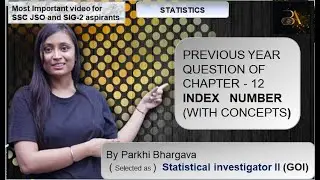 JSO/SIG-2 | Previous year of  UNIT-12 (PART- 7)|simple aggregate method | STATISTICS |SSC CGL MAINS|
