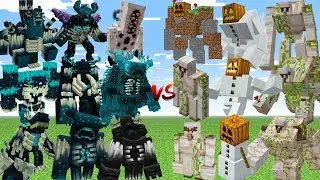ALL WARDENS vs ALL GOLEMS AND ALL SNOW GOLEMS! MOB BATTLE
