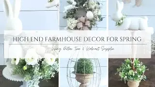 HIGH END SPRING DECOR/DOLLAR TREE DIYS/SPRING WREATH/BIRDCAGE/FLOCKED BUNNY ARRANGEMENT/TOPIARY/2025