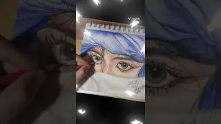 Beautiful eyes drawing sketching and colour in easy #love #artisticchannel #colordrawing #eyesketch