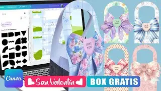 💘Como hacer CAJITAS SAN VALENTIN con CANVA gratuito paso a paso + REGALO DE 6 MODELOS GRATIS