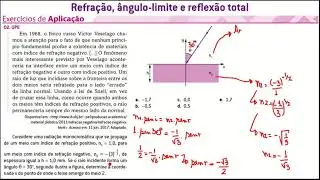 EXERCÍCIOS: REFRAÇÃO, ÂNGULO LIMITE E REFLEXÃO TOTAL