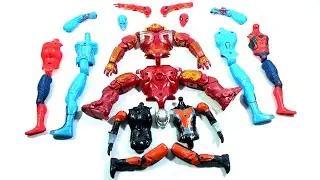 AVENGERS SUPERHERO TOYS HULK BUSTER VS ANT-MAN VS CAPTAIN AMERICA VS SPIDER-MAN RED...