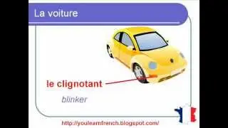 French Lesson 121 - Parts of the car Vocabulary - Parties Pi&egrave;ces d'une voiture Vocabulaire