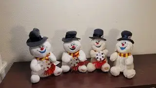 4 different years of the Gemmy Mini Dancing Frosty The Snowman (2006,7,9,10)