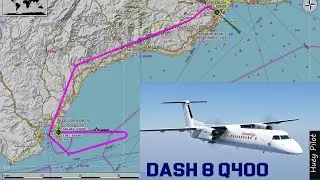 Dash 8 Q400, from Malaga to Gibraltar. Full flight