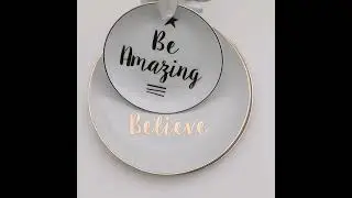 Dessert White Custom Porcelain Plates Ceramic Plate Printing Designs for Christmas