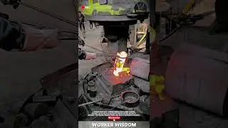the moment of the forging process of hot metal in a modern factory #workerwisdom #forging #tools