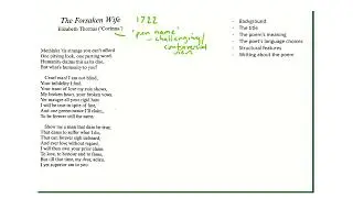 The Forsaken Wife - Elizabeth Thomas ('Corinna') -  CIE English Literature GCSE