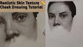 Realistic Skin Texture Tutorial | Cheek Drawing Part 4 ✏️✨