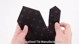 Jerusalem Cross Shield Flower Woven Jacquard Silk Ties