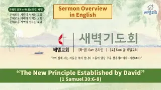 Jan 16 2026 Morning Worship Sermon: &ldquo;The New Principle Established by David&rdquo; (1 Samuel 30:6-8)