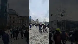 Bundestag: riesige Menschenmenge geht zur Demo #Brandmauer #CDU #AFD !
