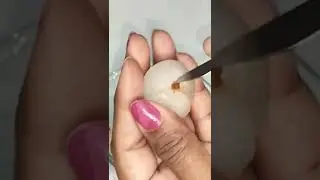 How to remove seed from litchi easily with a knife within 30 second by @ Cook with Manisha