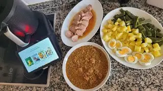 MEN&Uacute; COMPLETO; LENTEJAS CON SOLOMILLO PATATAS JUD&Iacute;AS VERDES Y HUEVO 
