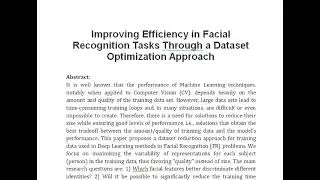 Improving Efficiency in Facial Recognition Tasks Through a Dataset Optimization Approach