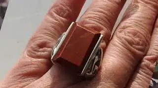 Red Jasper Silver Ring, Ornate Band, Birthstone, Size 6