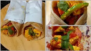 जब भी बाहर का खाने का मन हो, एक बार इसको जरूर try करे #vegkathiroll #paneerroll #streetfood 