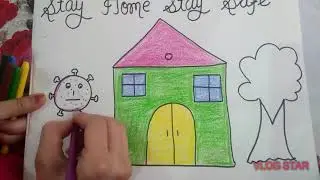 Easy drawing for kids on the topic corona