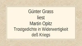 Martin Opitz &bdquo;Trostgedichte in Widerwertigkeit de&szlig; Krieges&ldquo;