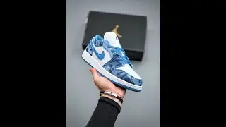 Air Jordan 1 Low &lsquo;Washed Denim&rsquo; White/Dutch Blue DM8947-100 For Sale