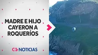 IMPACTANTE VIDEO: Madre e hijo volcaron y cayeron a roquer&iacute;os en Vi&ntilde;a del Mar: Ambos sobrevivieron