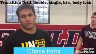 Transition drill: double, single, hi-c, body lock