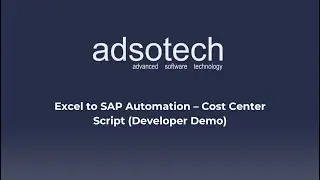 Excel to SAP Automation - Cost Center Script (Developer Demo)