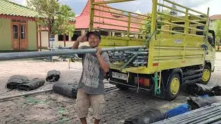 MANTAP 👍 PROSES PEMASANGAN TEROP 22x36 TANPA TIANG TENGAH 6X12 TEROP LENGKUNG - Terop balap group