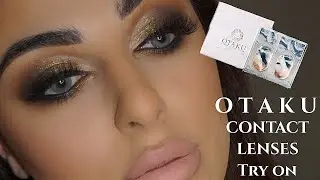 Otaku colored contact lenses try on | Helen Mourad