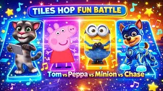 Tiles Hop Fun Battle 🎵 Tom vs Peppa vs Minion vs Chase | Funny Music Game for Kids