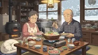 First Snow Family Feast ❄️ Japanese Winter Home Cooking (Nabe) | Ghibli Style ASMR
