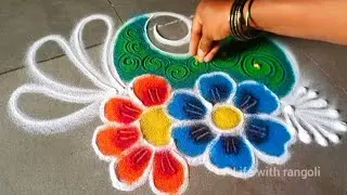 daily use rangoli || rangoli || rangoli design || freehand rangoli || rangoli kolam || muggulu