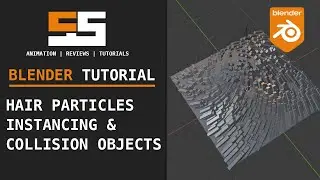 Используйте Blender Hair Particles с Instancing и добавьте объект столкновения.