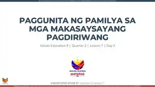 Values Education 8 - Q2W7D3 -  Paggunita ng Pamilya sa mga Makasaysayang Pagdiriwang
