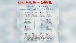 Lunar Calendar Insights | January 25, 2026 | Auspicious Hours & Daily Wisdom by Lunar Daily Times