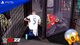 WWE 2K22 - Ronaldo vs Messi vs Mbappe vs Benzema vs Haaland vs Neymar - Elimination Chamber Match