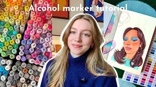 alcohol marker tutorial - blending, paper and coloring skin
