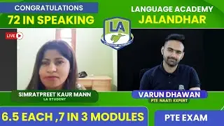 Simrat from Jalandhar got 6.5 Each in PTE | 7 in 3 Modules | LA Language Academy Jalandhar PTE IELTS