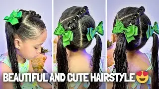 Easy and cute school hairstyle for girls 😍 Quick kids hairstyle idea