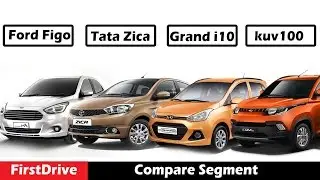 Tata Zica(Tiago) vs Kuv 100 vs grand i10 vs ford figo , Compare Specs