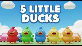 5 Little Ducks 🦆🚗 Color Song with Cars | Nursery Rhymes & Kids Songs