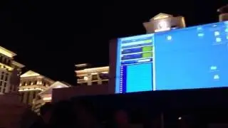 The screen at Caesar's was hacked