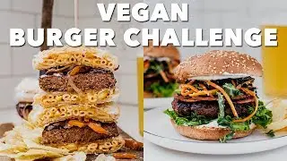EPIC VEGAN BURGER CHALLENGE | Mac n Cheese Burger vs Korean BBQ Burger