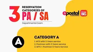 PA/SA Departmental Exam | Reservation Category System - A,B,C